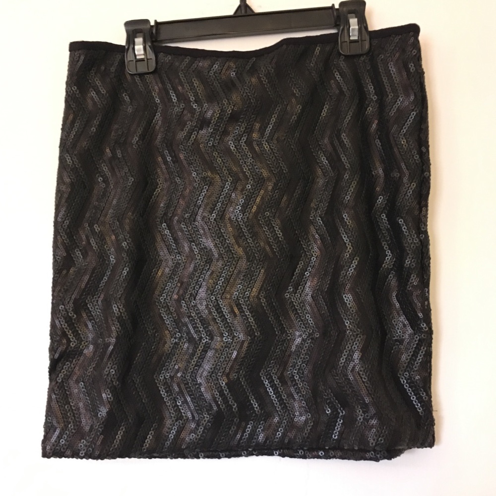 Free People Black Sequin Mini Skirt